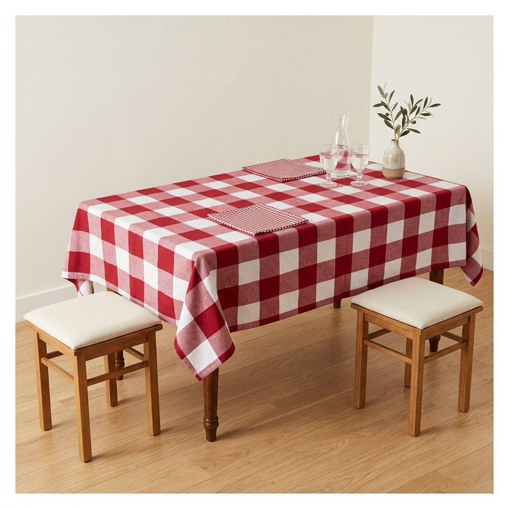 Gingham table linen